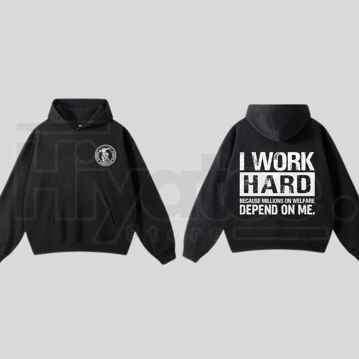 Welfare Safety Work Hoodie – Funny Sarcastic Blue Collar Graphic Pullover
