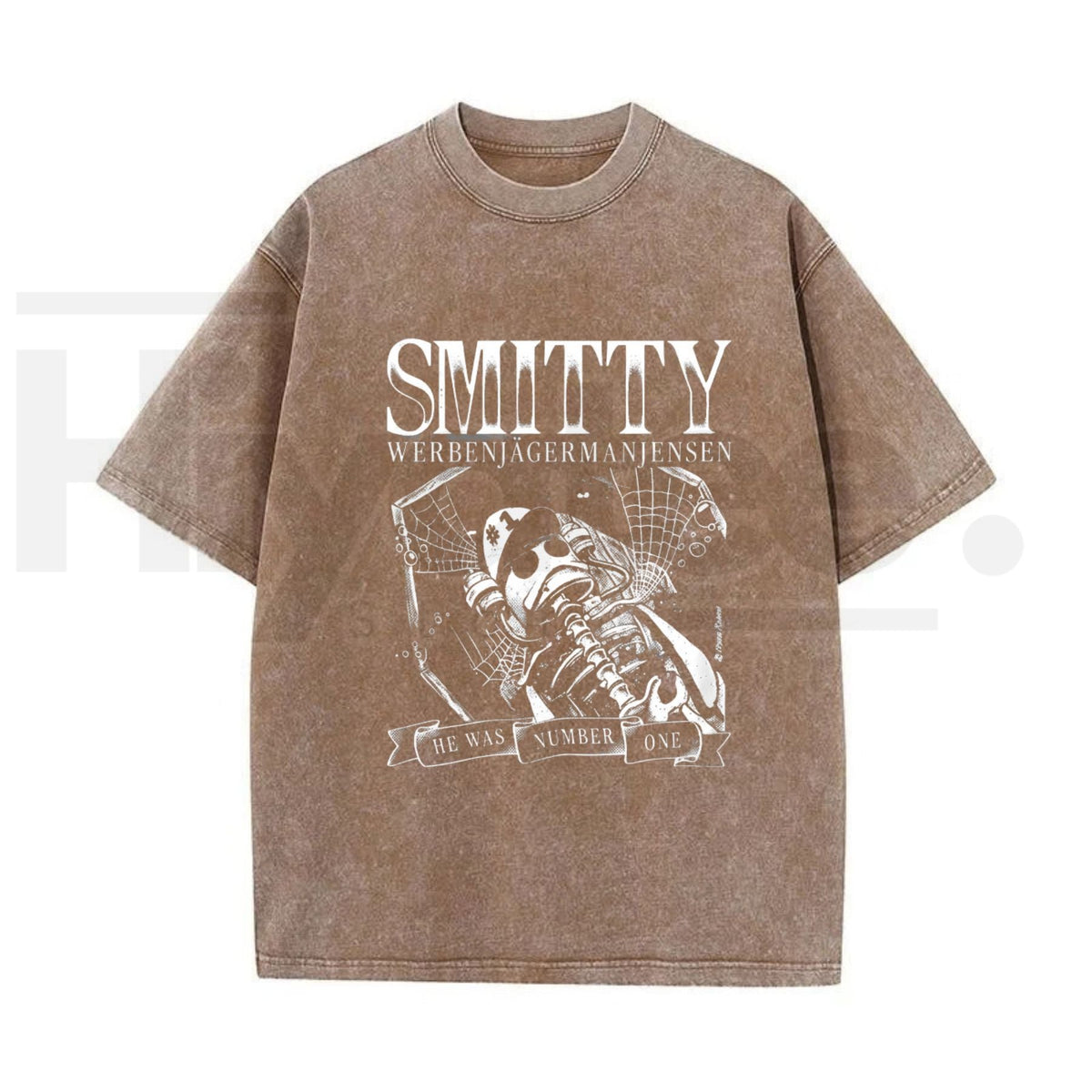Grunge Bone Art Number One Graphic T-Shirt – Vintage Washed Y2K Streetwear Tee for Men & Women
