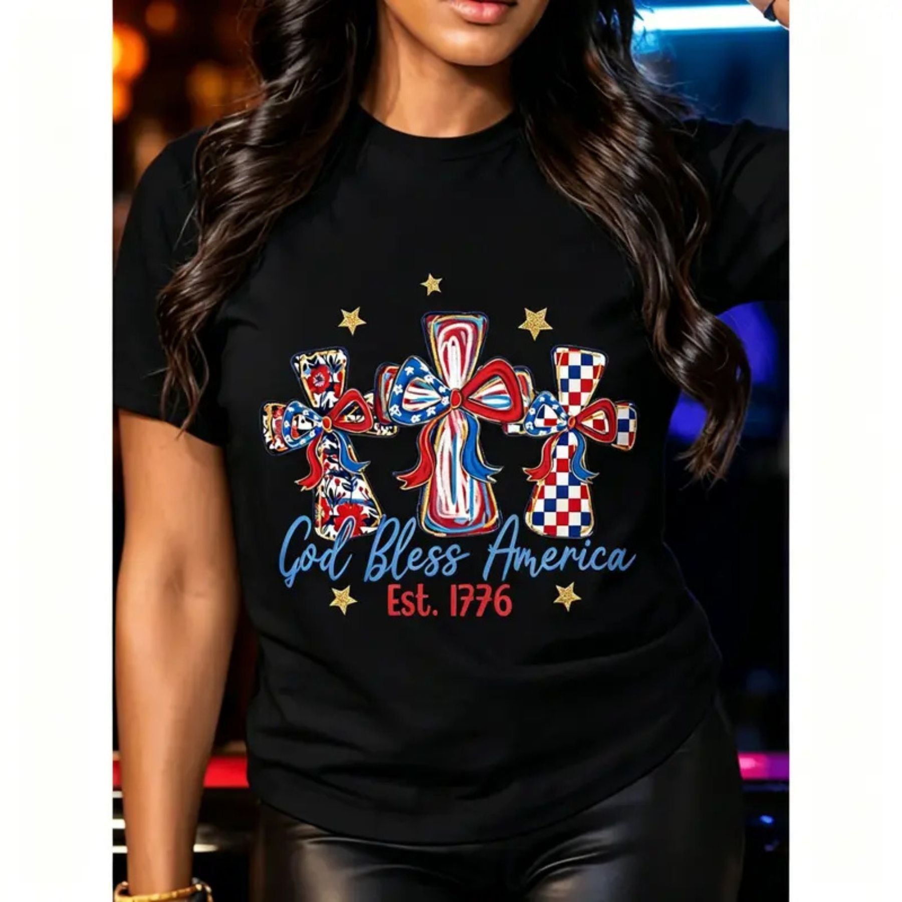 "God Bless America" USA 250th Anniversary T-Shirt – Patriotic Graphic Tee, Unisex Cotton Commemorative Shirt