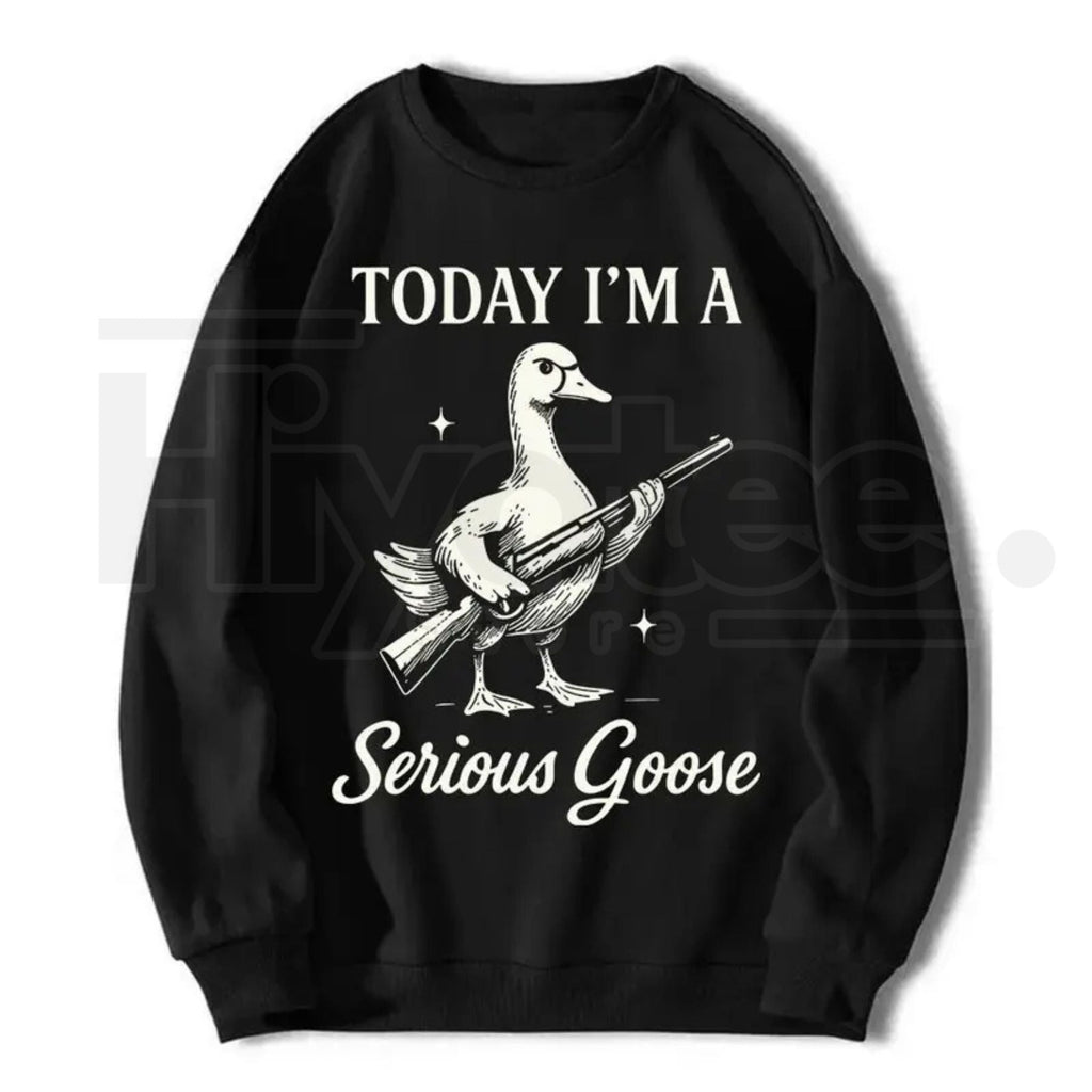 "Choose Violence" Serious Goose – Quirky Animal Art Funny Slogan Graphic