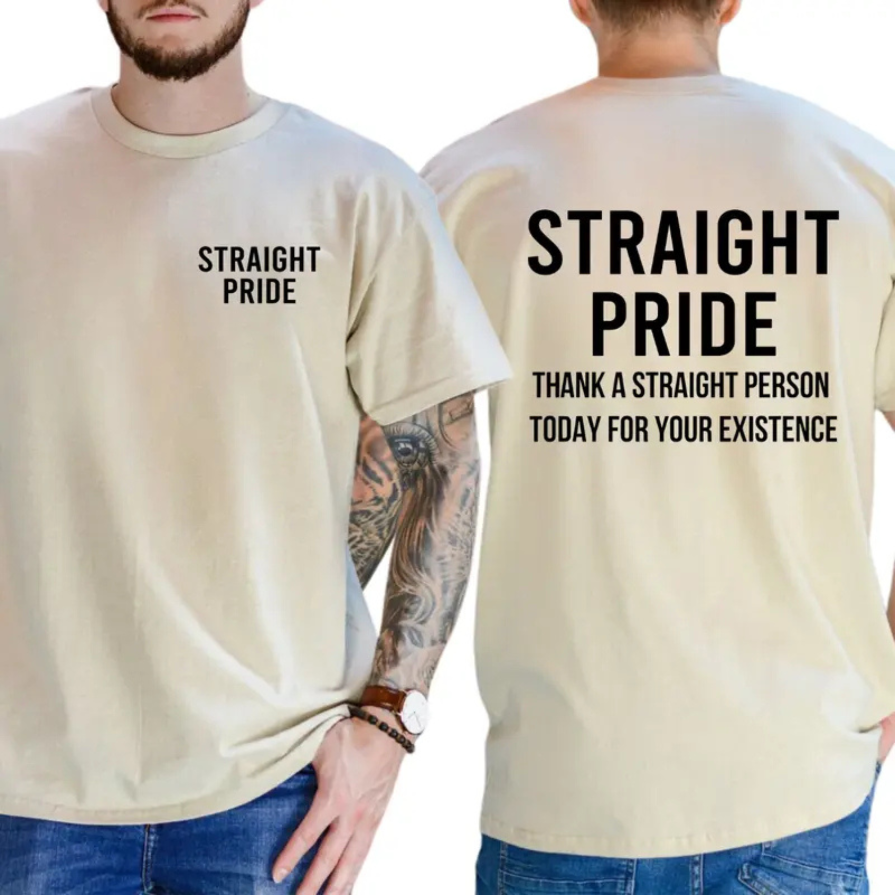 "Straight Pride" Sarcastic Tee – "Thank A Straight Person" Graphic Shirt