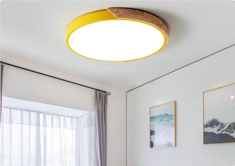 Led Ceiling Light Macaron Round Bedroom Light