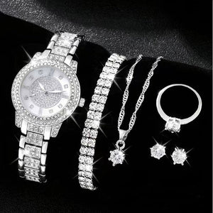 Silver Watch Bracelet Set