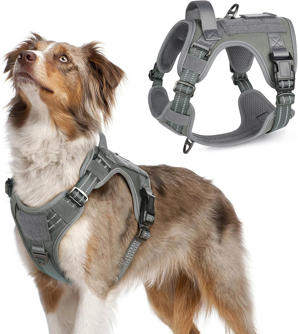 No-Pull Tactical Dog Harness MOLLE Vest for Medium & Large Dogs