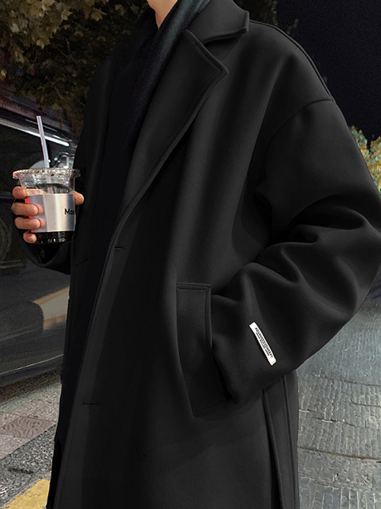 Men's Winter British Style Mid-Long Wool Coat