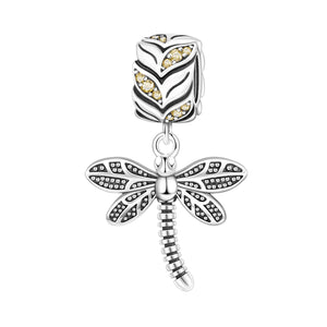 Stone inlaid leaf dragonfly