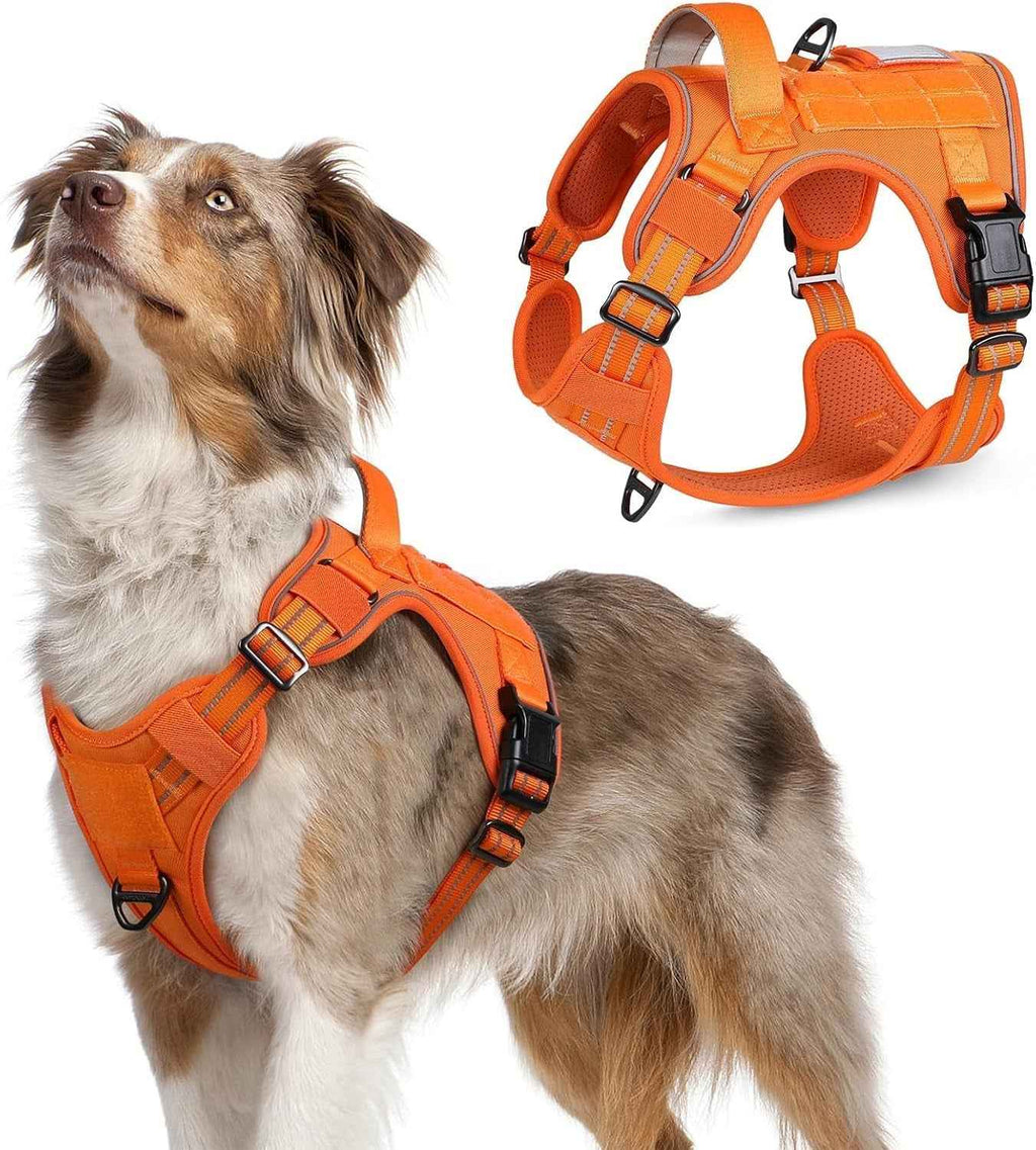No-Pull Tactical Dog Harness MOLLE Vest with Handle