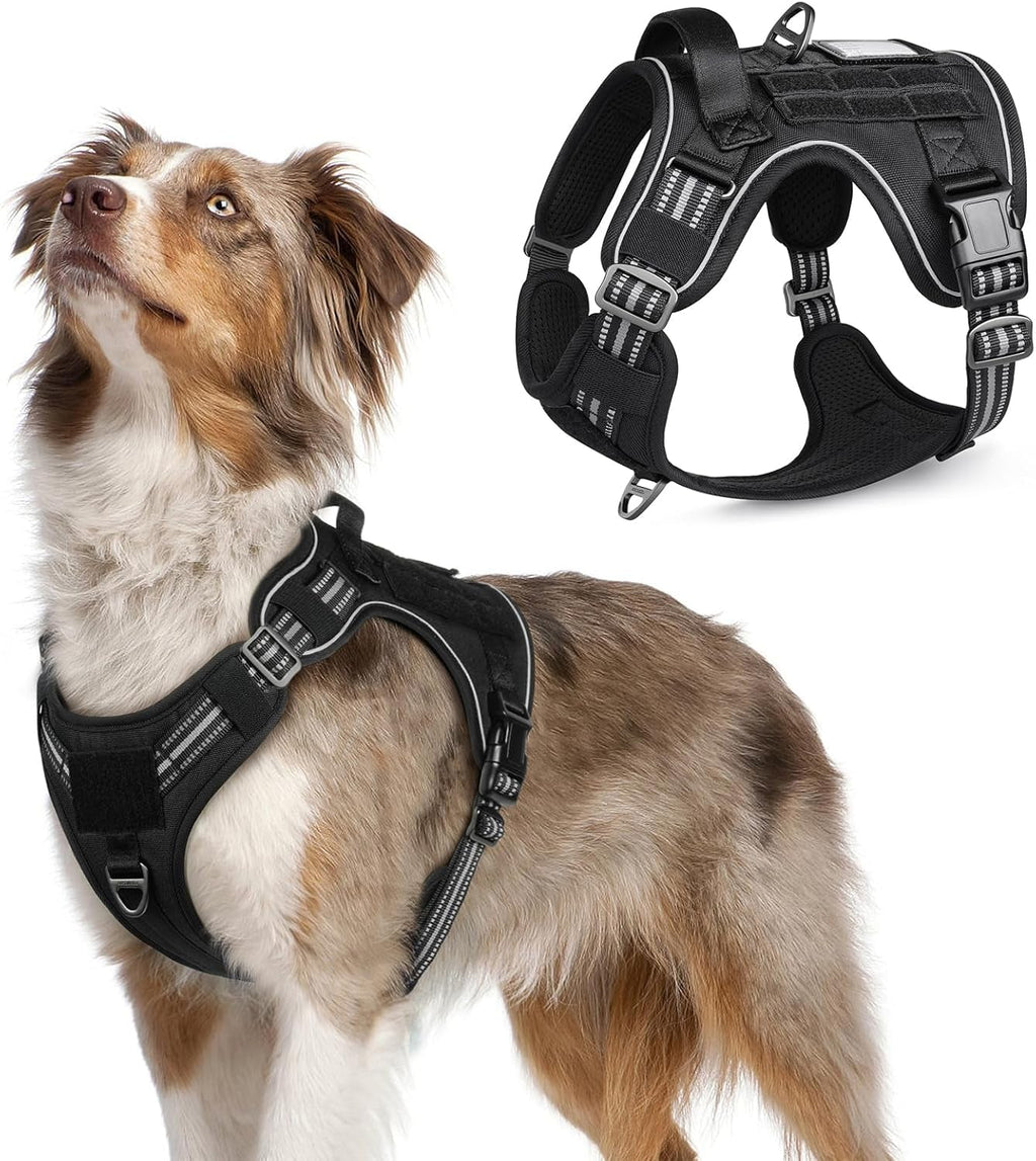 No-Pull Tactical Dog Harness MOLLE Vest for Medium & Large Dogs
