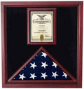 Flag and Document Case - Vertical 8 1/2 x 11 Document for Hanging Medals and Other Memorabilia - fit 3' x 5' flag or fit 5' x 9.5' Flag.