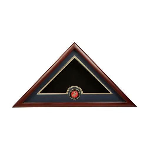 US Flag Display Case with Marine Corps Medallion