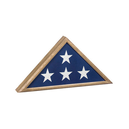 Flags Connections - Veteran Flag Case - Vintage Oak Finish.