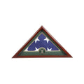 Medallion Flag Display Case, Memorial Flag Display case with Army Green.