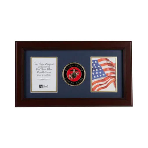 U.S. Marine Corps Medallion 4-Inch by 6-Inch Double Picture Frame