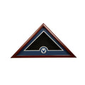 US Flag Display Case with Aim High Air Force Medallion - mahogany