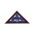 Medallion Flag Display Case, Memorial Flag Display case with Air Force Blue.
