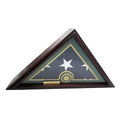 Flags Connections - 5x9 Burial/Funeral/Veteran Flag Elegant Display Case, Solid Wood, Cherry Finish, Flat Base (5x9, Army).