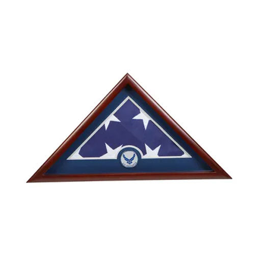 US Flag Display Case with Aim High Air Force Medallion, 5' x 9'6" US Flag