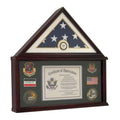 Large Military Shadow Box Frame Memorial Burial Funeral Flag Display Case for 5x9 Flag, Solid Wood (Mahogany) - Navy.