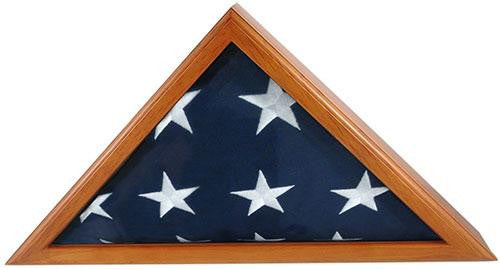 Flag Connections Officers Flag and Display Case, 5 by 9.5-Feet, Solid Oak