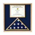 Air Force Flag and certificate Display case - Oak Material.
