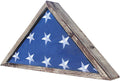 Rustic Flag Case - Military Flag Display Case for 9.5 x 5 American Veteran Burial Flag Folded - Flag Holder Shadow Box to Display Folded Flag. (Weathered Wood)