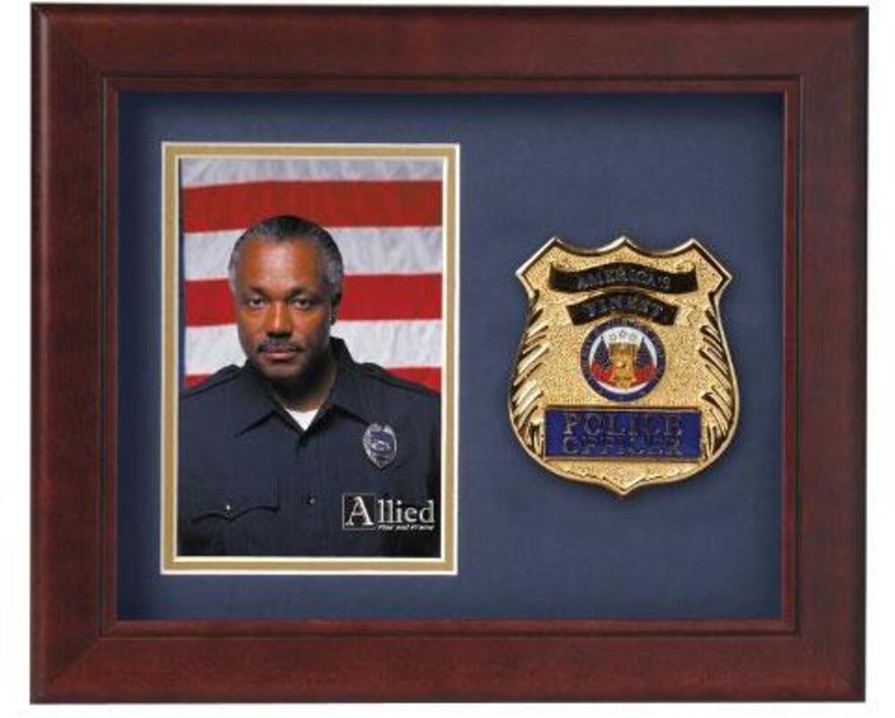 Flag Connections Police Officer Vertical Picture Frame.
