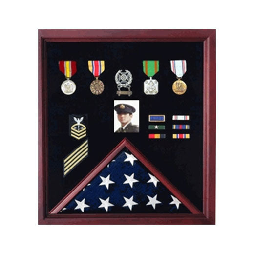 Flag Display Case Combination For Medals and Photos