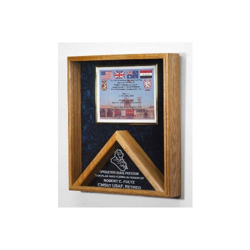 Military Awards and Flag Display Cases With Personalized text