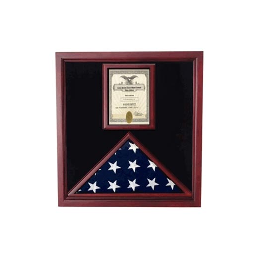 Flag and Document Case - Vertical 8 1/2 x 11 Document - Oak Material.