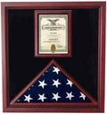 Flag and Document Case - Vertical 8 1/2 x 11 Document for Hanging Medals and Other Memorabilia - fit 3' x 5' or 5' x 9.5' Casket flag.