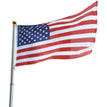 25ft Telescopic Aluminum Flag Pole 16 Gauge Fly 2 Flags 3'x5'