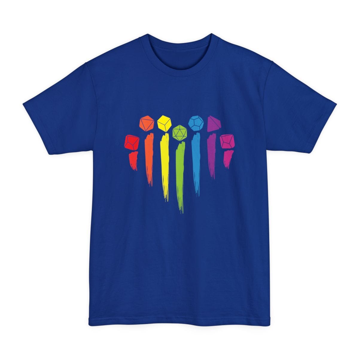 D&D Pride Tall T-Shirt with Dice Rainbow
