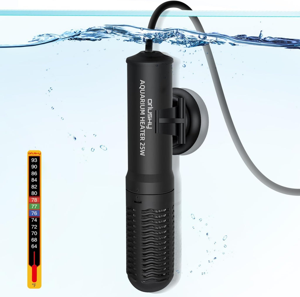 Adjustable Aquarium Heater with Thermometer – 6 Sizes