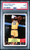 Graded 2025 Topps Living LeBron James #1 Basketball Card PSA 9 Mint