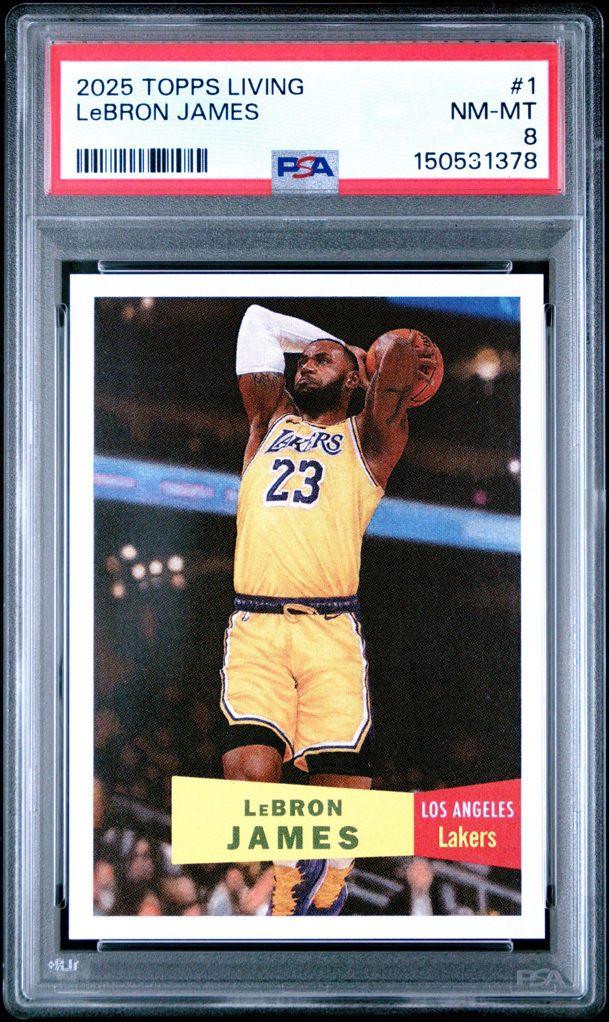 Graded 2025 Topps Living LeBron James #1 Basketball Card PSA 8 Near Mint