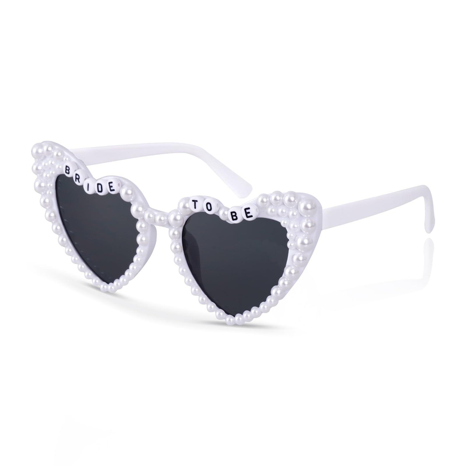 Rthjsfj White Heart Pearl Bride Sunglasses Women Wedding Bachelorette