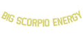 Zatain Big Scorpio Energy Banner Gold Horoscope Astrology Party Decor