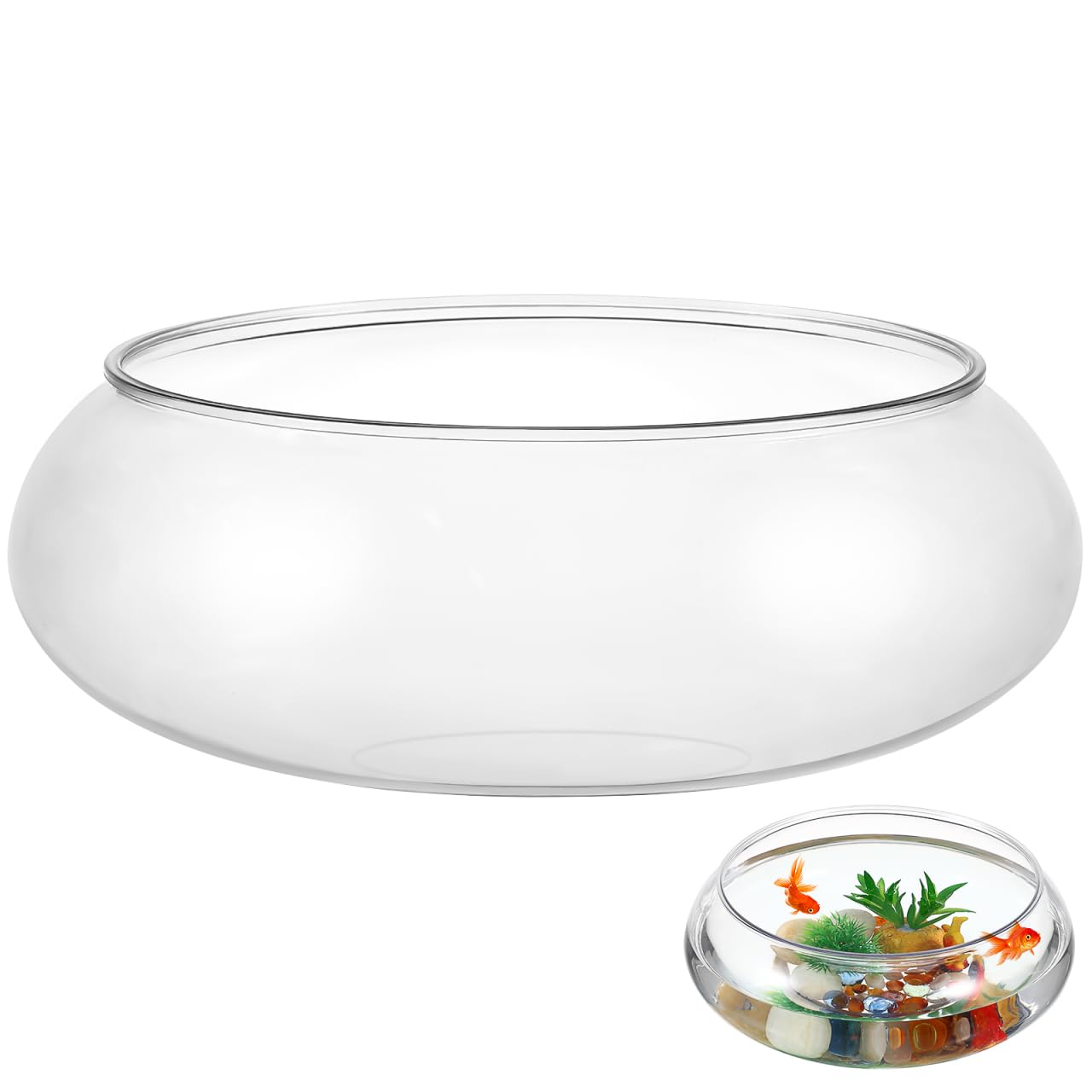 BESPORTBLE Transparent Desktop Aquarium Tank 9.52x9.52x3.93in 2800ml Plastic