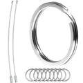 Biyrly Stainless Steel Round Keyrings 1.5-25mm Silver 10 Pack