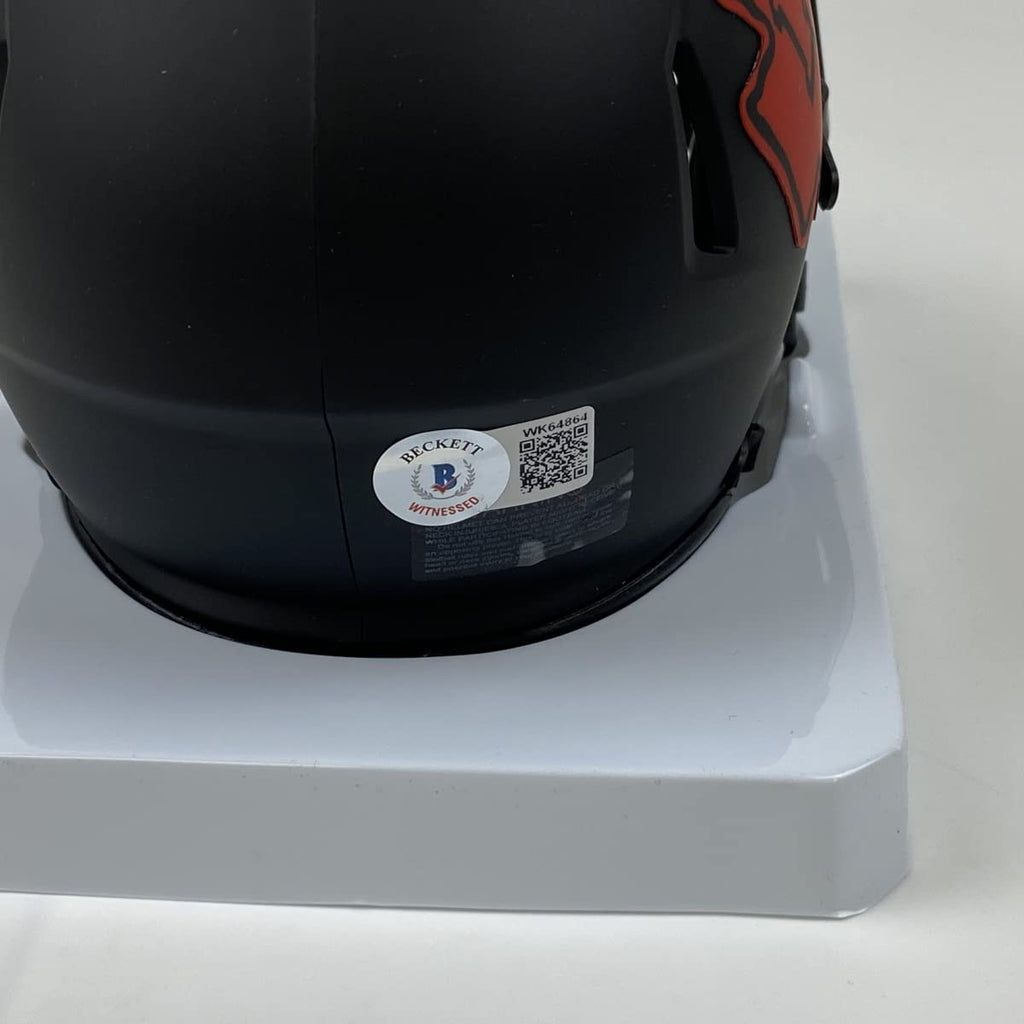 Autographed/Signed Tyreek Hill Kansas City Chiefs Eclipse Mini Football Helmet Beckett BAS COA
