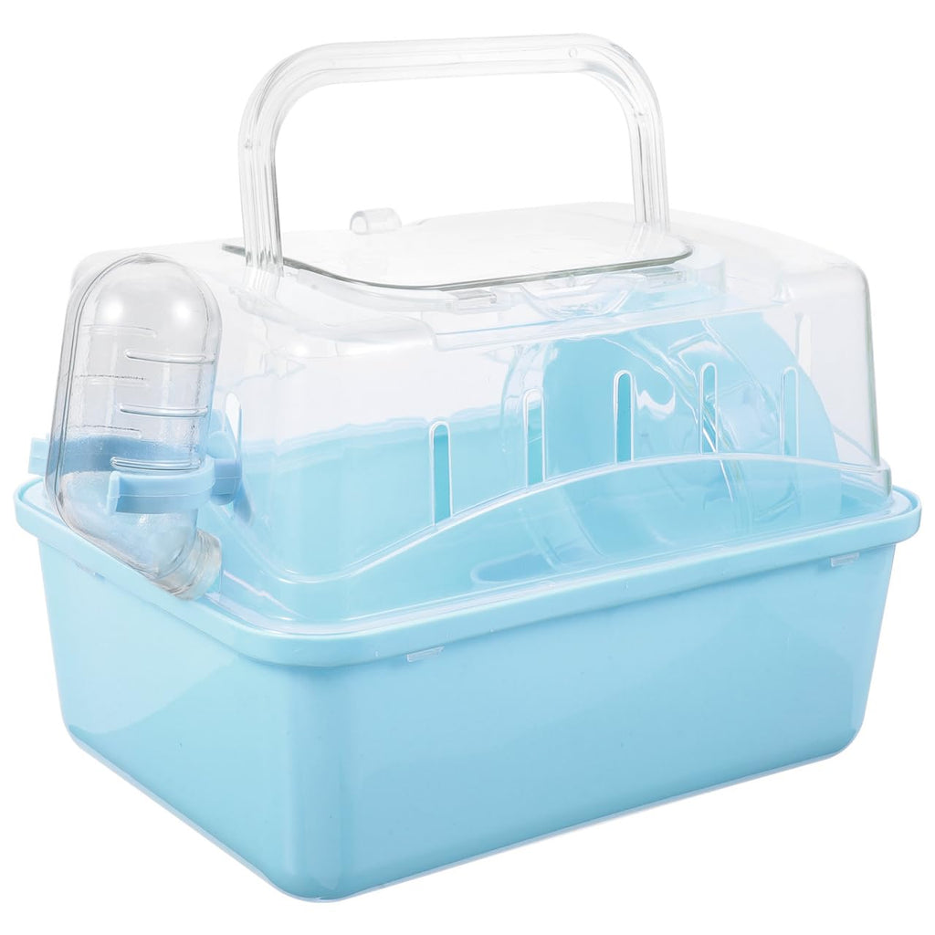 Totority Panoramic Sunroof Hamster Carrier Cage Sky-Blue Portable Plastic