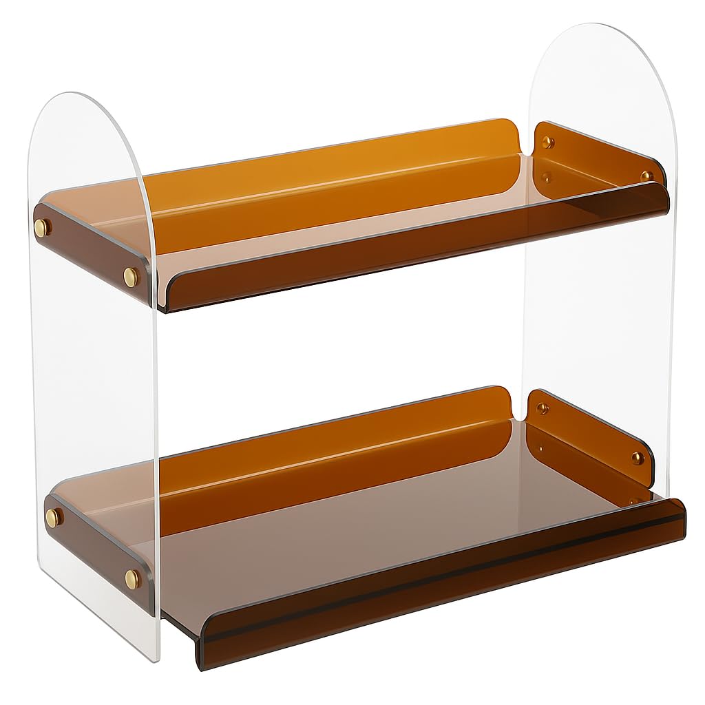 Maramugic 2 Tier Acrylic Bathroom Counter Organizer Amber Small