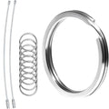 Biyrly Stainless Steel Round Keyrings 12 Pack Silver 28mm Flat Split Rings