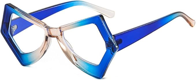 Vintage Polygon Irregular Cat Eye Adult Clear Blue Light Blocking Glasses