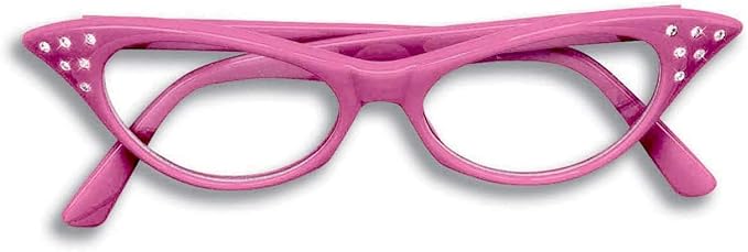 1950's Cat Eye Rhinestone Glasses Clear Lenses