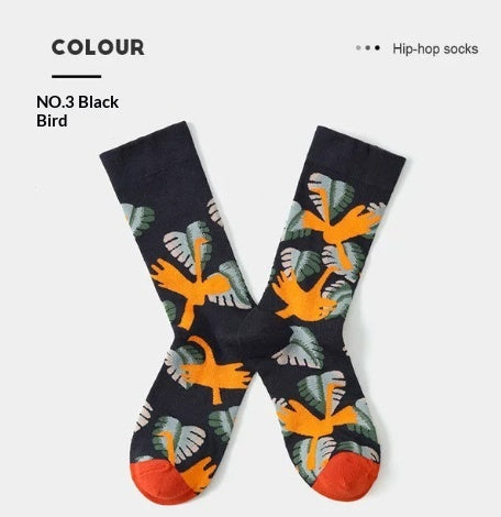 French Creative Socks Illustration Art Socks For Men And Women Couples