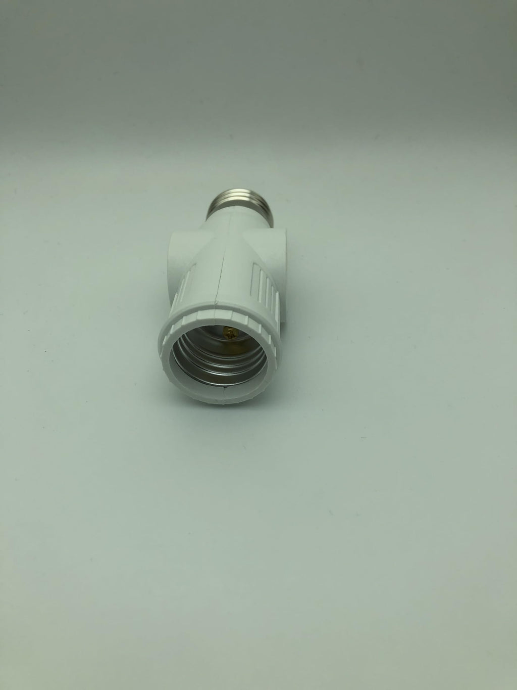 Figame E26/E27 3 Prong Light Bulb Socket Adapter Polarized White 2 Pack