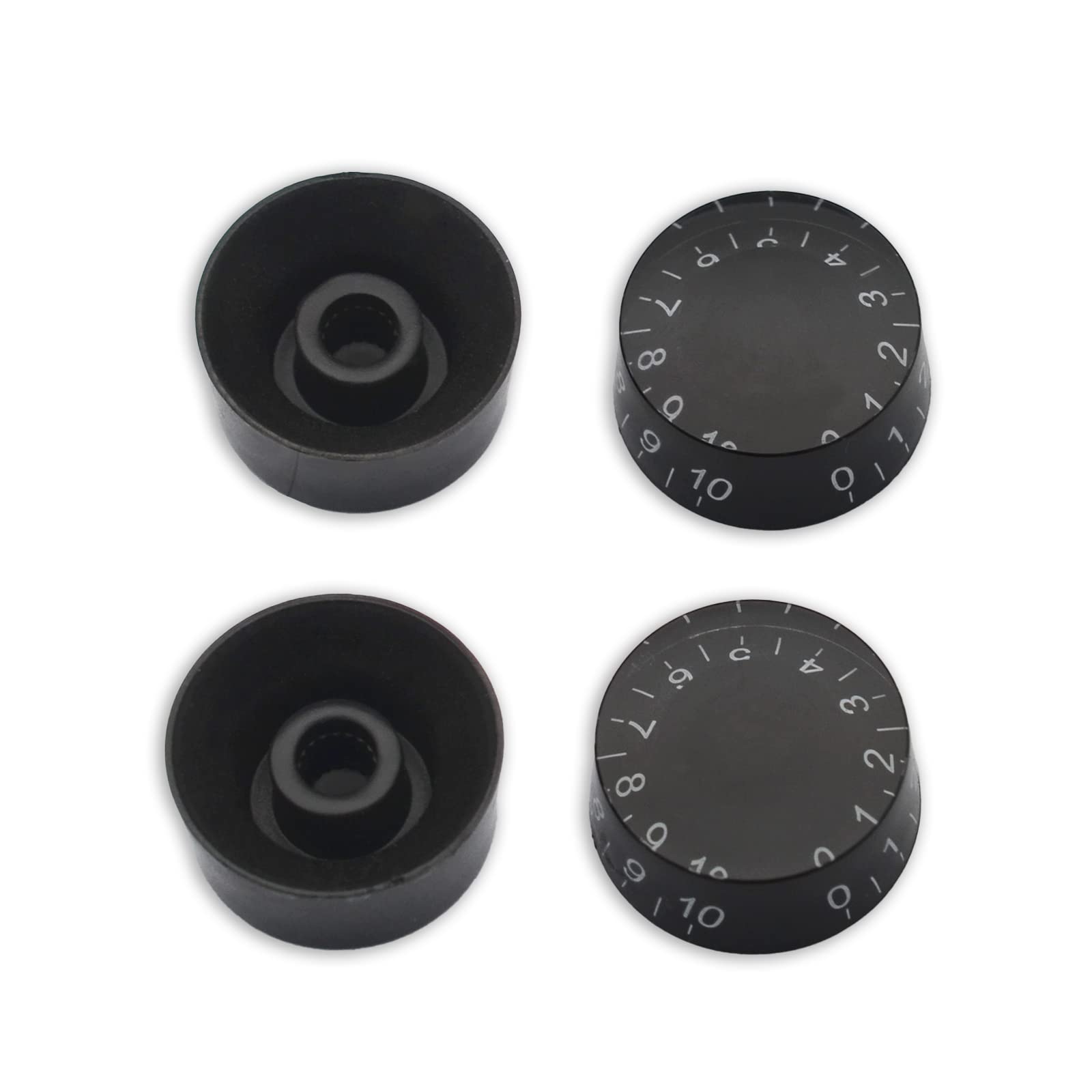 SAPHUE 4PCS Speed Control Knobs Electric Guitar Tone Volume Black