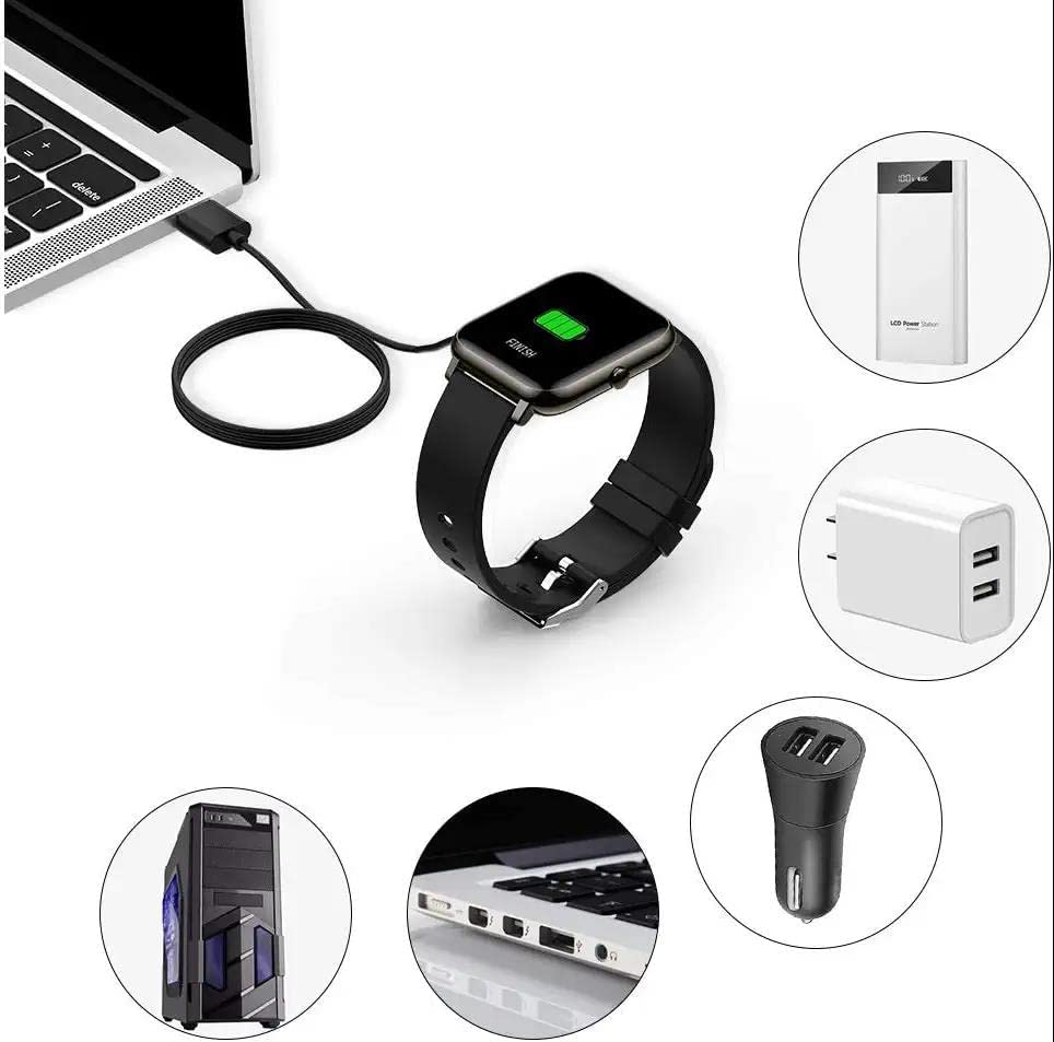 LKHSYAN Universal Smart Watch Charger USB 4 Pin Magnetic Cable White-4pin