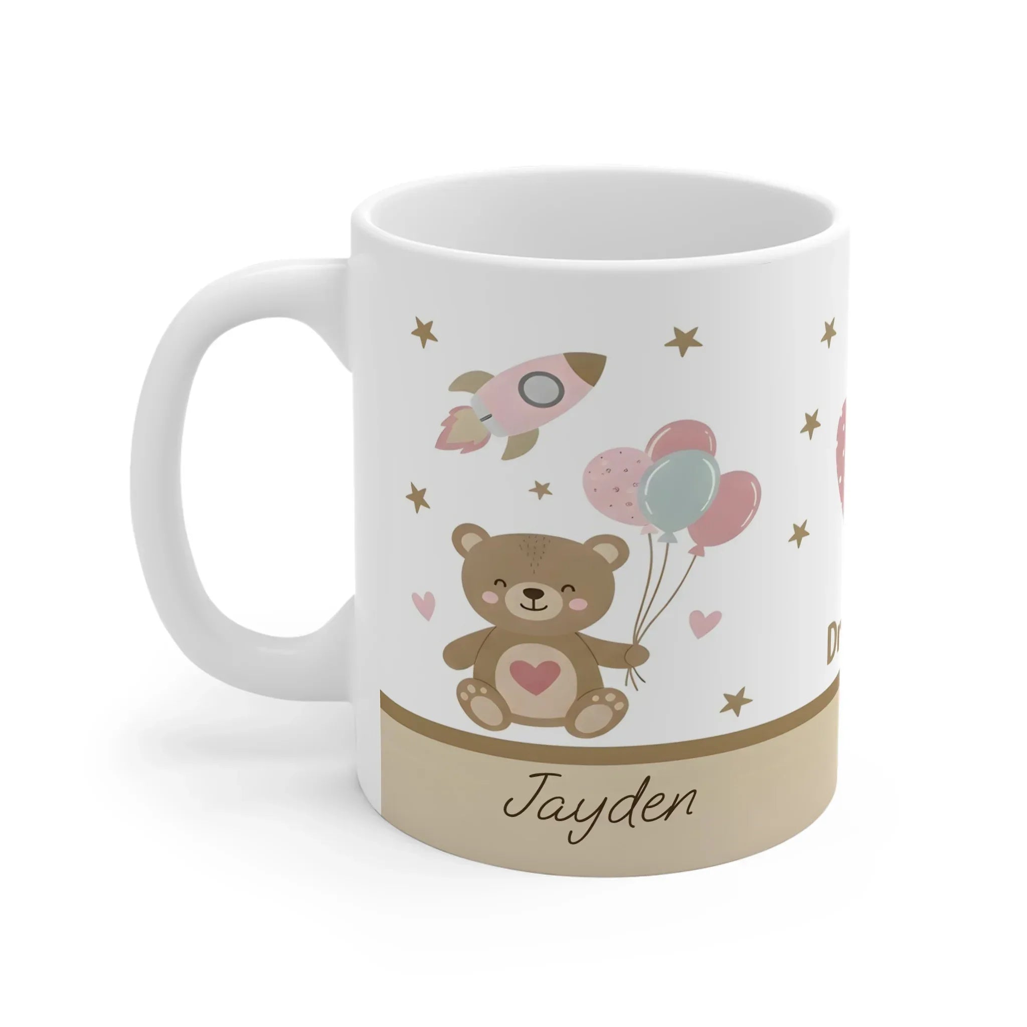 Dream Big Teddy Bear Mug - Personalized Name Gift